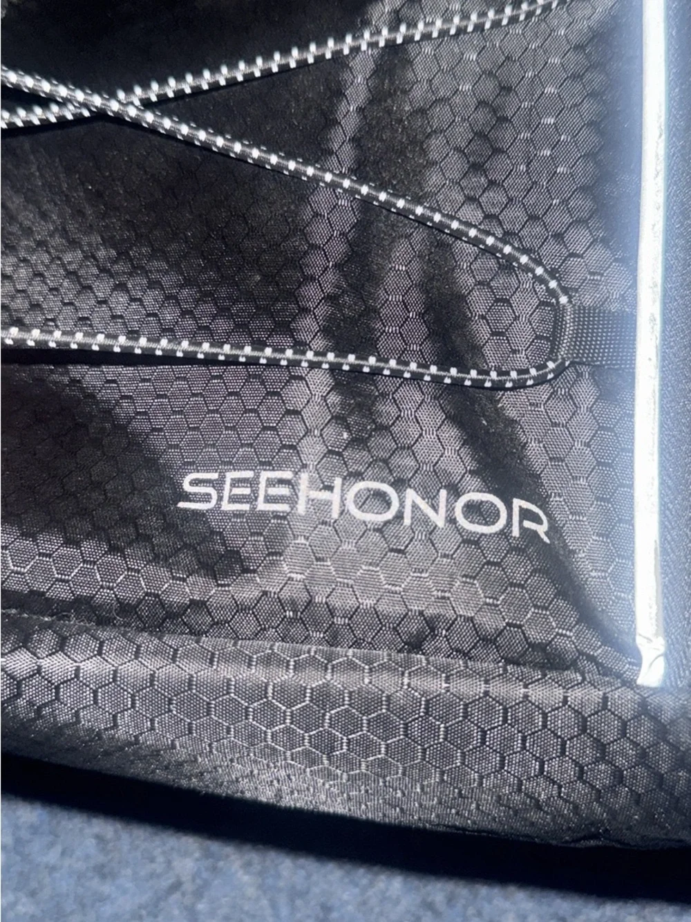 Reflective Black Backpack with Front Bungee